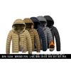 Winter New Cotton-padded Clothes Men's Fleece Thickened Cotton-padded Jacket Warm Loose Hooded Cotton-padded Clothes Solid Color