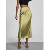 Fashion Satin Party Long Skirt High Waist Solid Color Casual Basic Women Skirts Fishtail Skirt Chic Summer Woman Clothing 2025