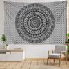 Schwarz Weiß Mandala Wandteppich Wandbehang Kunst Blumen Psychedelisch Hexerei Böhmen Schlafzimmer Heimdeko