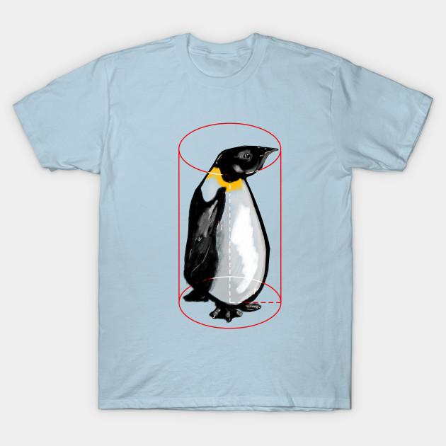 Men Black Print T-shirt Penguins Are Cylinders No-Cut Transfer Paper Print Cotton Tshirt M