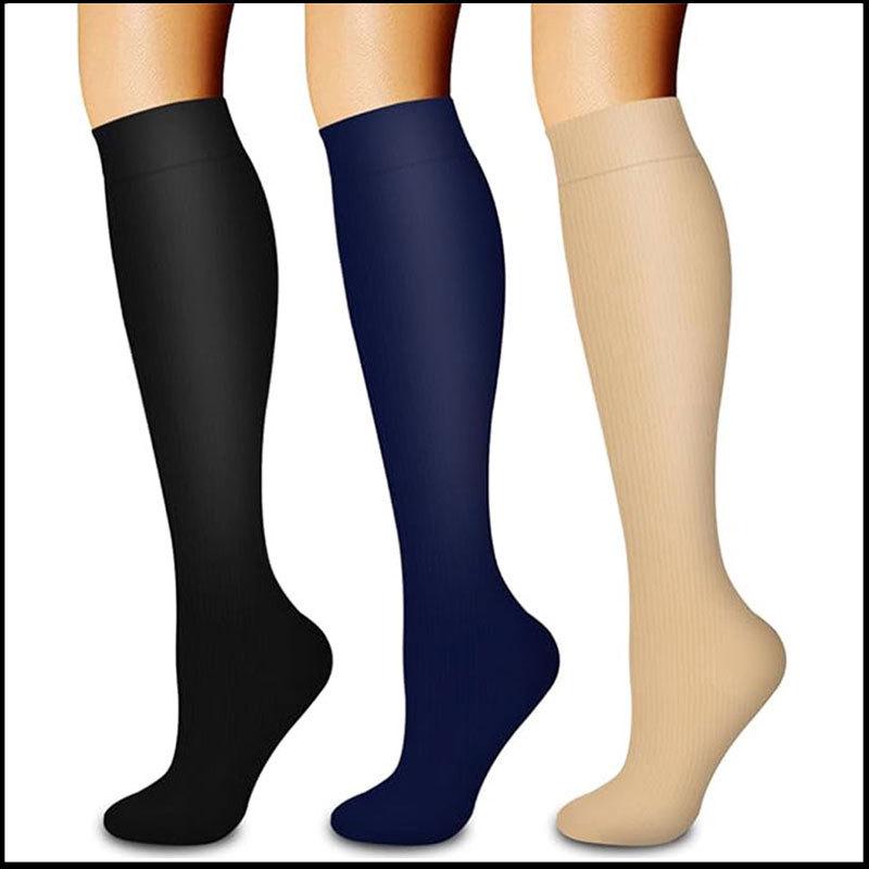 Compression Knee-high Socks Set for Running and Sports - Graduated Support, Multiple Pairs (3/4/6/8)