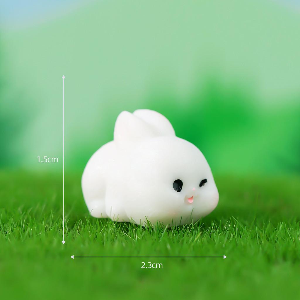 Adorable Resin Miniature Fat Bunny Figurines Diy Desktop Decor Cute Cartoon Style