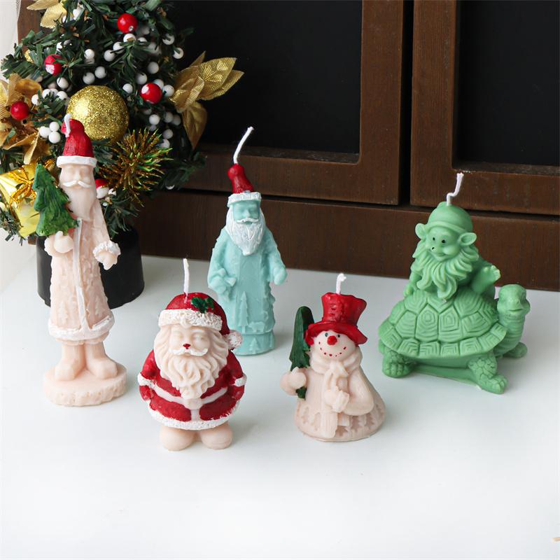 3D Santa Claus Snowman Silicone Candle Mold DIY Creative Christmas Decoration Handmade Home Decoration  Crafts