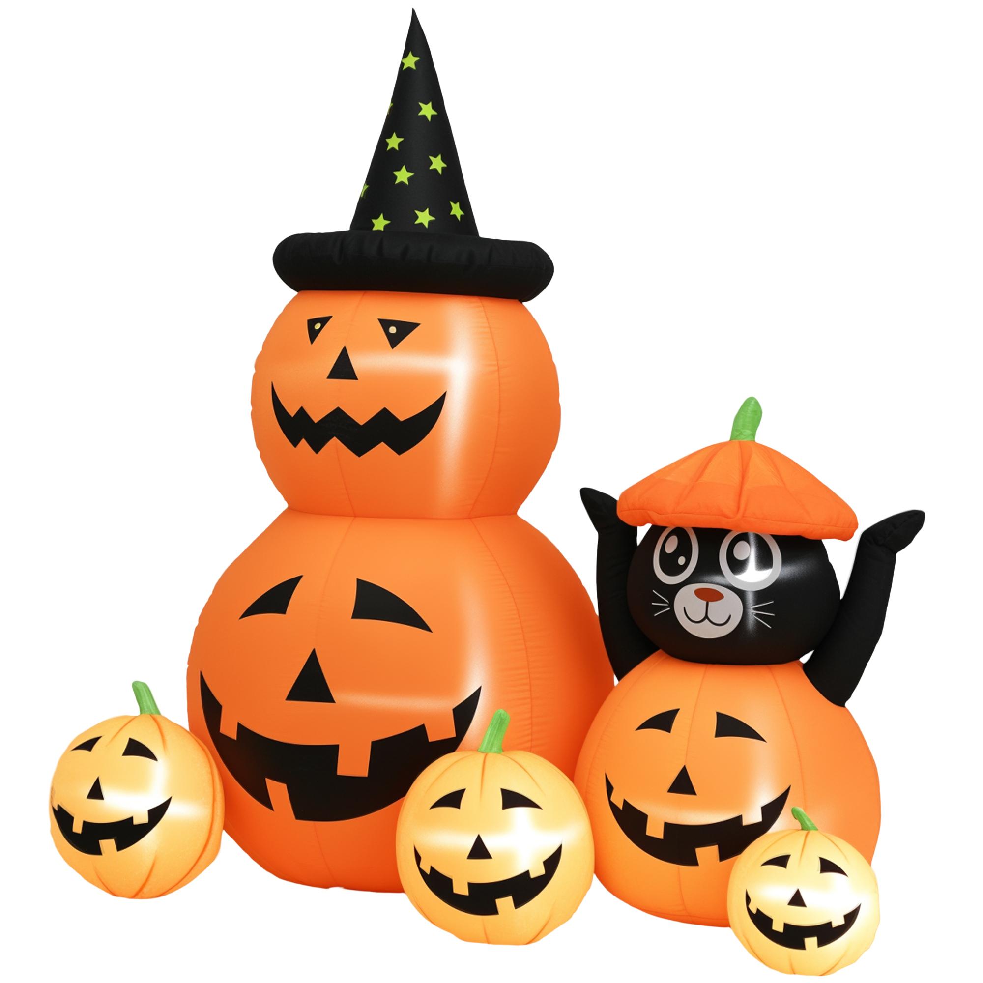 Inflatable Halloween Pumpkin with Cat 6