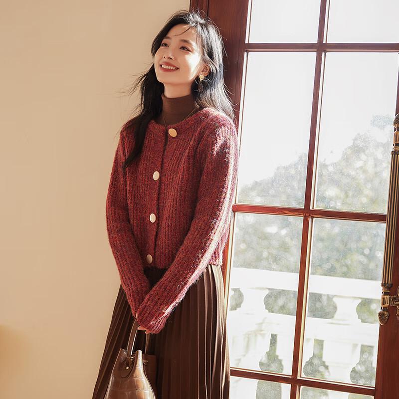 

VICTORIA&VERA Women s Relaxed Wool Blend Cardigan M