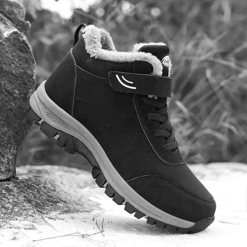 Shoes Men's cotton shoes TEU large size velvet thickened snow boots large size thermal cotton boots Velcro boots men