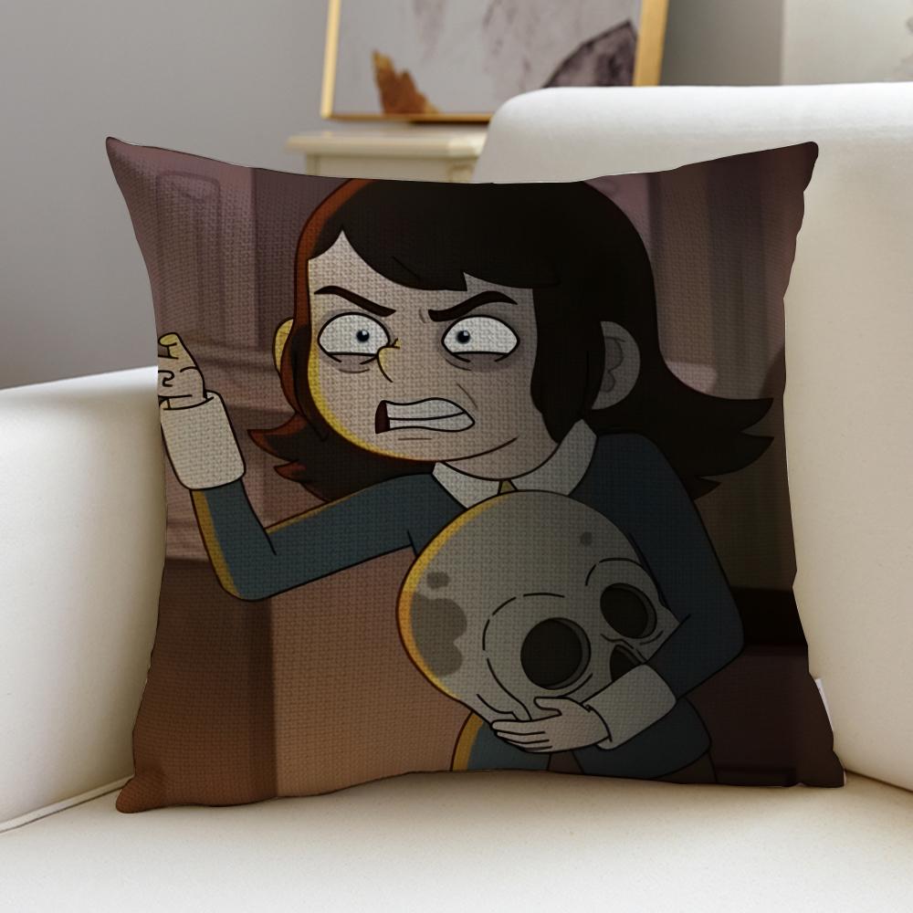 Spooky HHaunted HotelS Cushion Cover Breathable and Skinfriendly Linen Pillowcase Square Removable and Washable Cushion