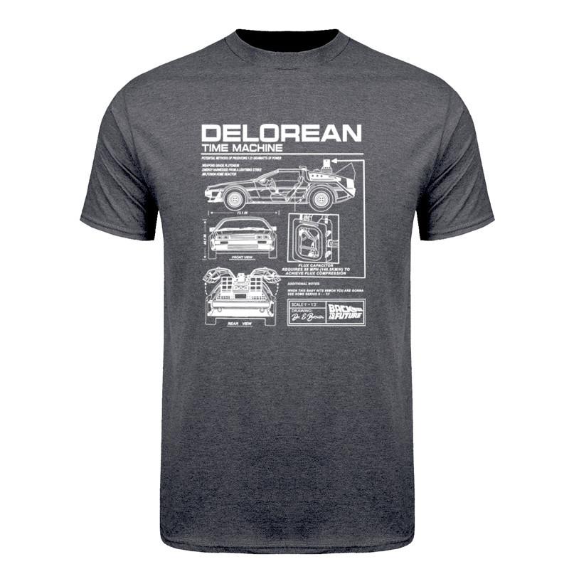 Back To The Future Delorean Schematic Tshirt Print Tshirt Unisex Cotton T Shirt Summer Hip Hop Tees Dz241