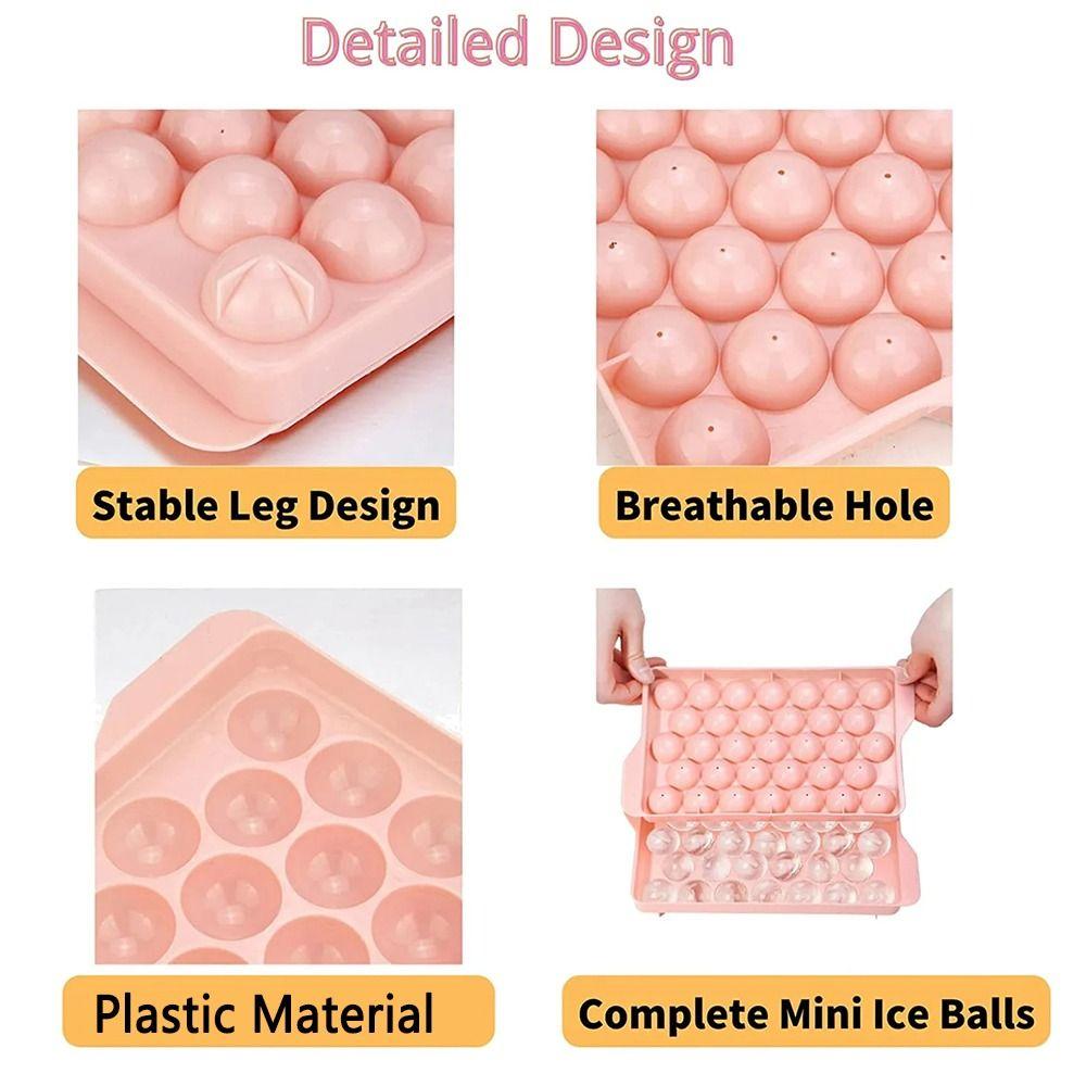 Creative Ice Cube Maker Box 3 Layer Round Ice Cube Trays Portable Ice Cube Molds  Chilling Drinks