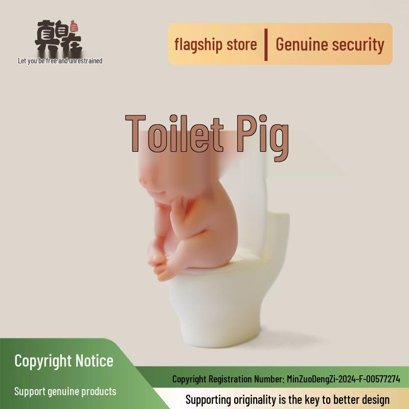 Adorable Silicone Pig Toilet Decoration - Animal Desktop Ornament & Personalized Gift