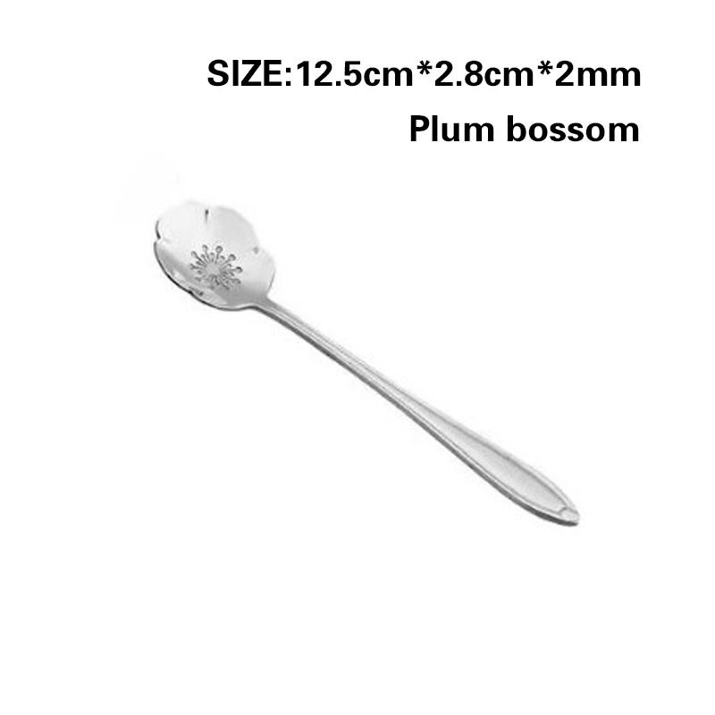 Creative Flower Spoon Stainless Steel Tableware Spoon Dessert Spoon Milk Tea Coffee Spoon