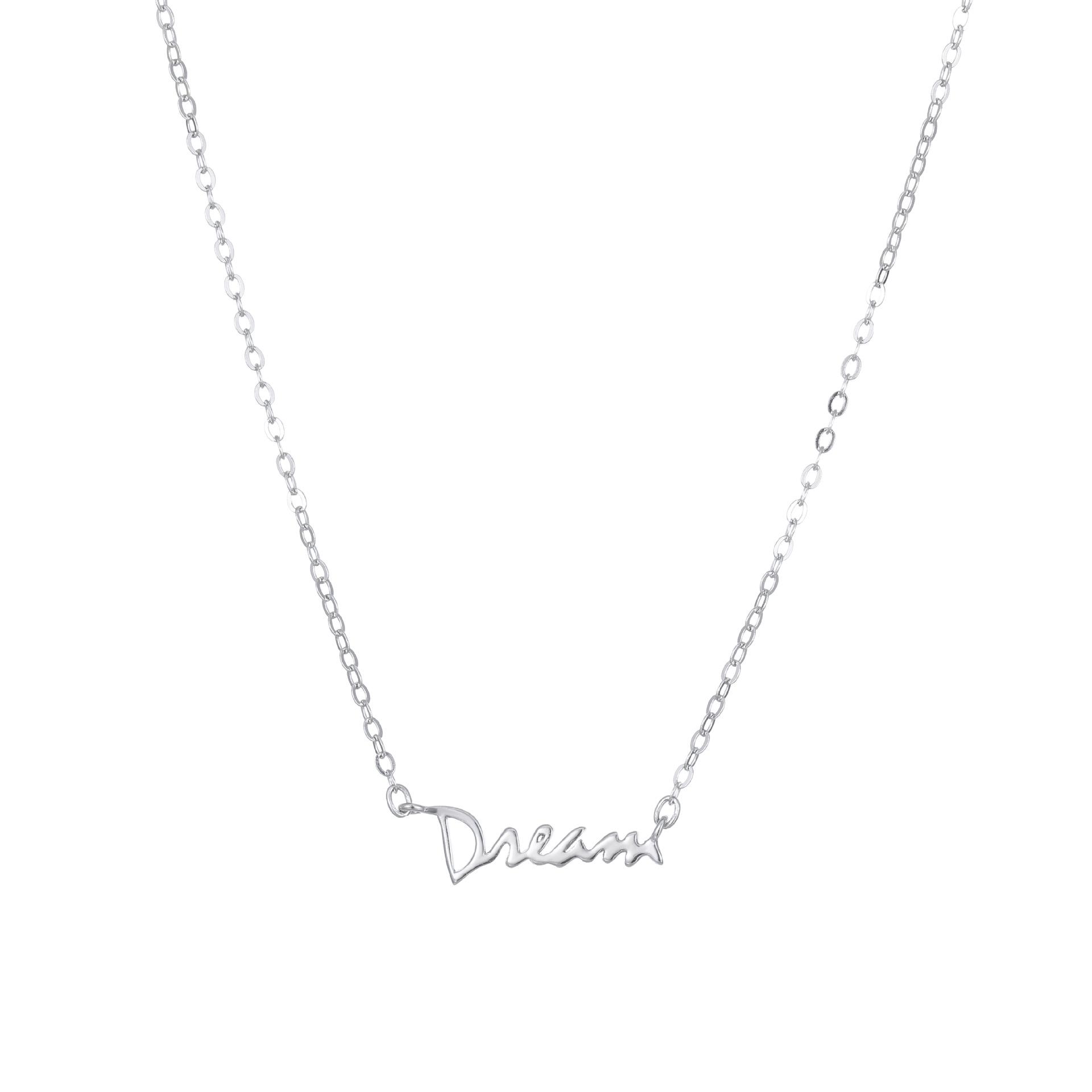 

S925 Sterling Silver 18K Gold English Necklace - Women s Elegant Dream Clavicle Chain 925 Sterling Silver