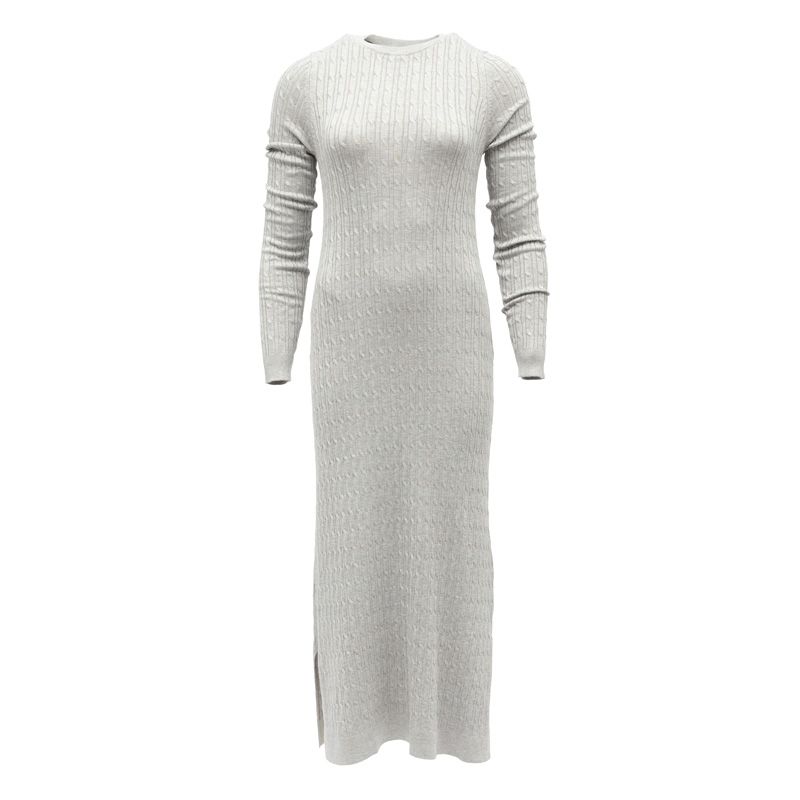 

Макси-платье из витой вязки с круглым вырезом Женское BILL TORNADE XXL