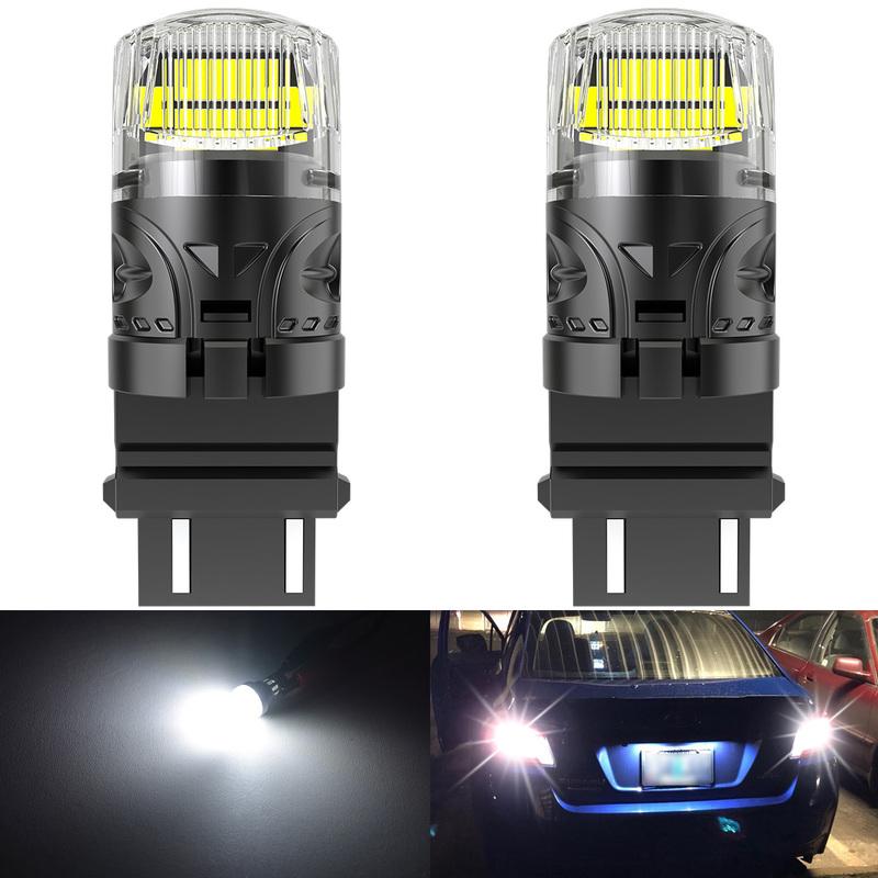 Katur 2x T25 3157 Car Led Bulb Brake Light Tail Light Super Bright 6000K White Powerful DRL Lamp Plug and Play For Buick Enclave