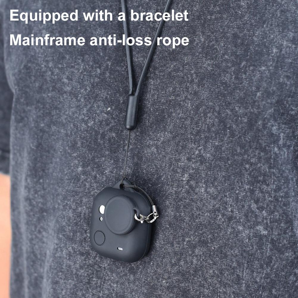 Silicone Protective Case For Insta360 GO Ultra Body Cover Lens Guards Cap With Anti-lost Straps Accessories Soft Body Case