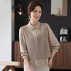 Women's Fashion Splicing Long Sleeve Two-Piece Shirt - Spring 2025 Collection for Middle-Aged Mothers