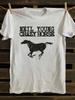 Neil Young Crazy Horse, Cavallo che corre T-shirt Bianca in Cotone Pesante
