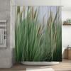 Greenery Bath Curtain Wild Grass Print Shower curtain for Bathroom Decor White Bathtub Fit 72 x 84 Inches Waterproof Fabric Home