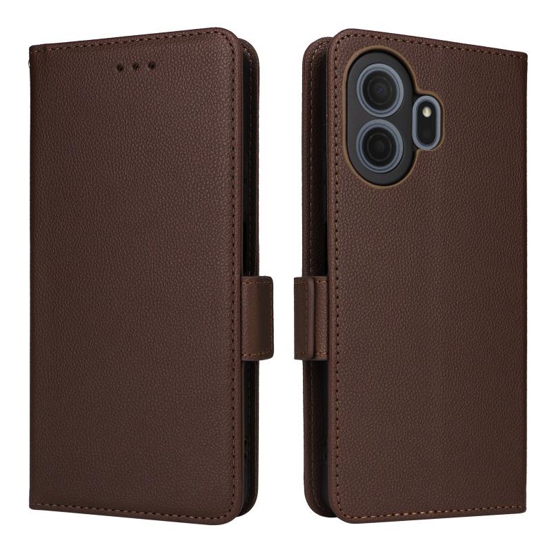 For TCL Nxtpaper 70 Pro 5G Flip Side Buckle Lychee Pattern Wallet Leather Cover for TCL Nxtpaper70 Pro Purse Magnetic Phone Bags