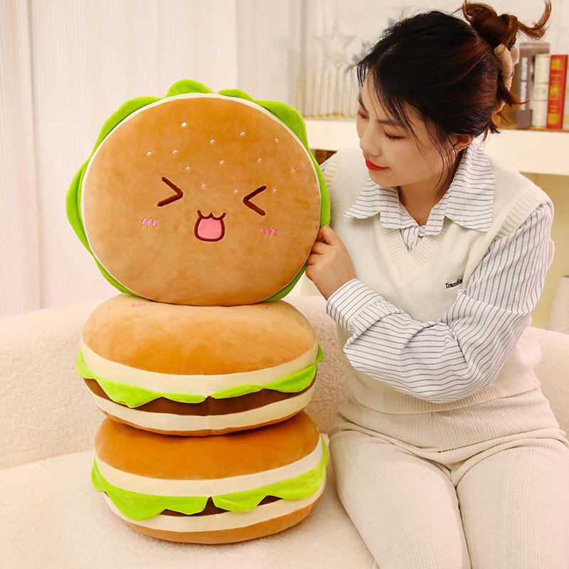 Adorable Hamburger Plush Pillow - Creative Food Cushion Toy for Bedside, Waist, or Back - Ideal Birthday Gift for All Ages