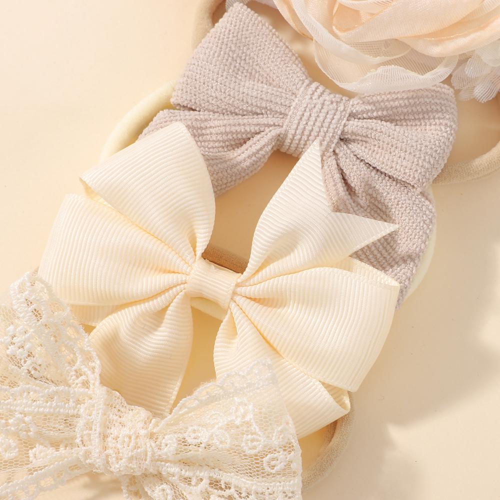 5Pcs Baby Flower Lace Bow Headband Elastic Nylon born Lovely Head Band for Girl Infant Toddler Soft Hair Accessories Gifts