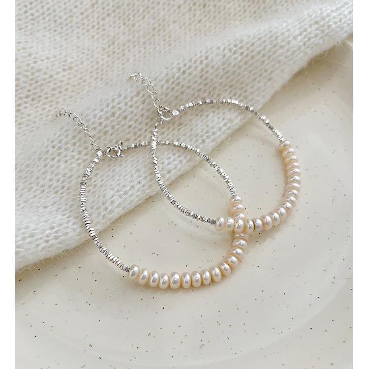 S925 Sterling Silver Natural Pearl Women's Bracelet – Light Luxury High-End Freshwater Pearl Design
