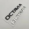 JIYQ3 3d ABS Chrome Logo OCTAVIA Emblem Letters Car Trunk Badge For Skoda VRS RS Octavia 1 2 3 4 MK2 MK3 MK4 A5 A7 Sticker Accessories