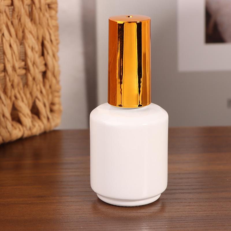 15Ml Empty Nail Polish Bottle With Brush Gold Cover Refill Bottle Glue Bottle Small Sample Nail Gel Polish Containers Glass