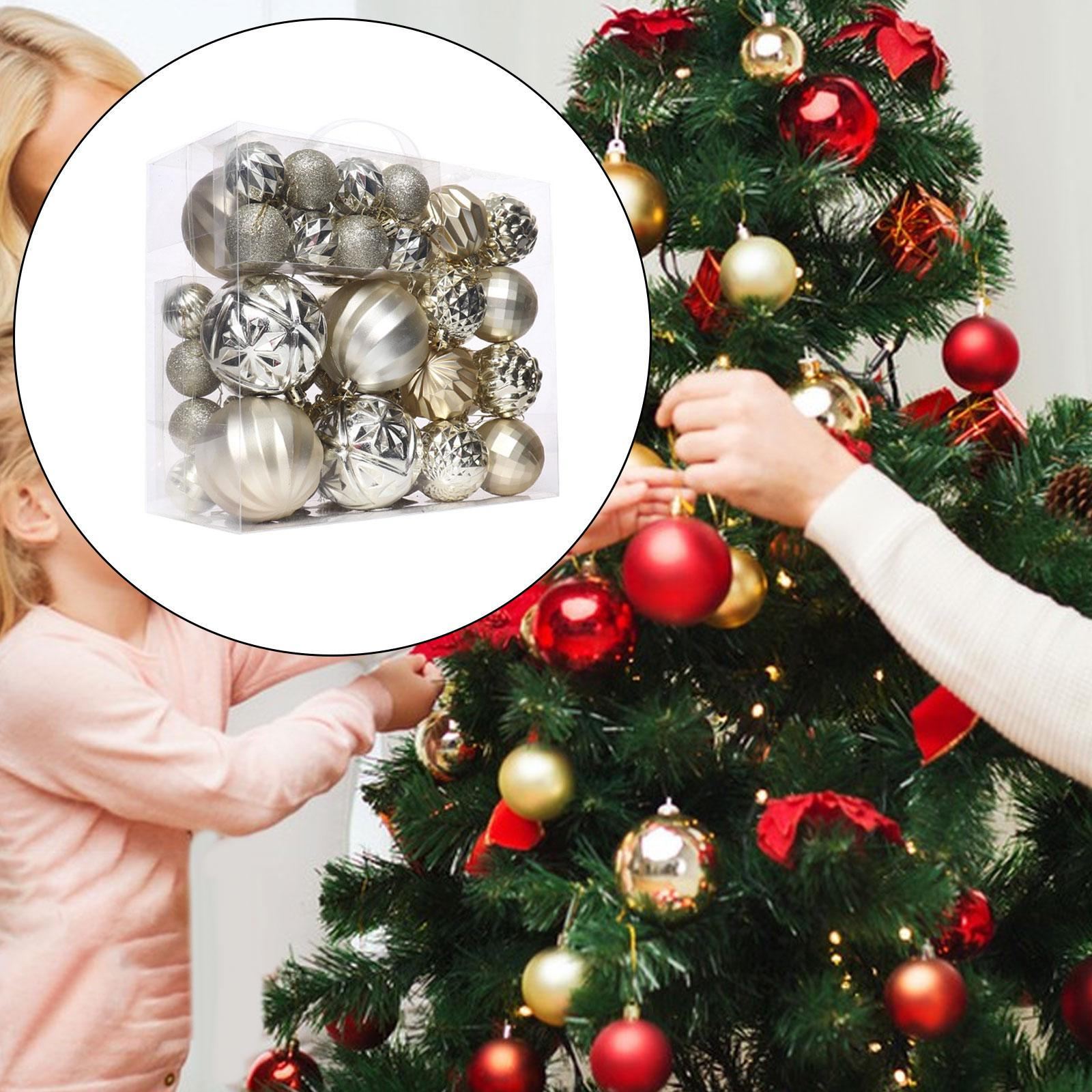 

46 шт. Рождественские шары, украшения, елочные безделушки, украшения для дома champagne gold