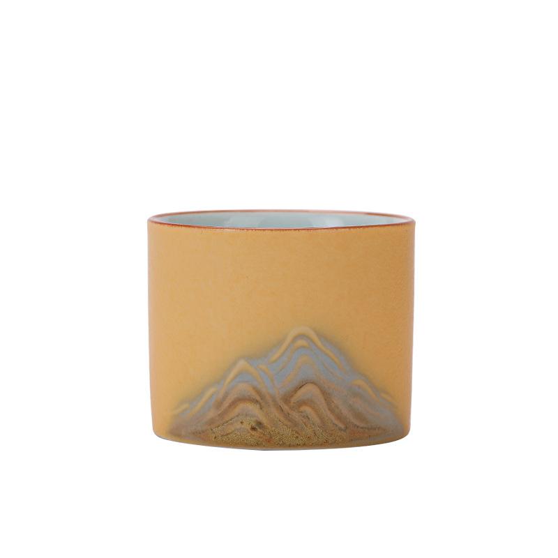 4-piece set Thousand miles of Jiangshan teacup Guochao merchandise ceramic master cup tea cup set gift box set holiday gift
