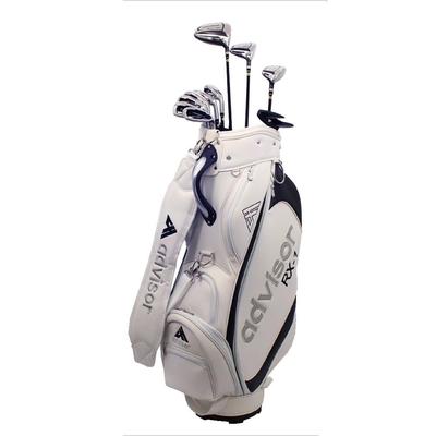 Rådgiverklubsæt 11 dele S med caddytaske Kulfiberkølle Stålkølle Hvid x Sort RX-1 (1W, 3W, UT, I#5-9, PW, SW, putter) Fleksibelt Træ Jern