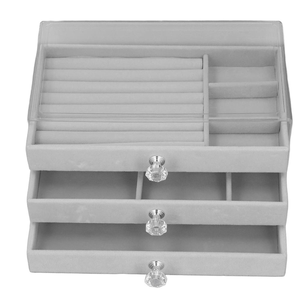 Acrylic Jewelry   3 Drawers Storage Box Transparent Jewelry Display Stand rrings Necklace Holder Case