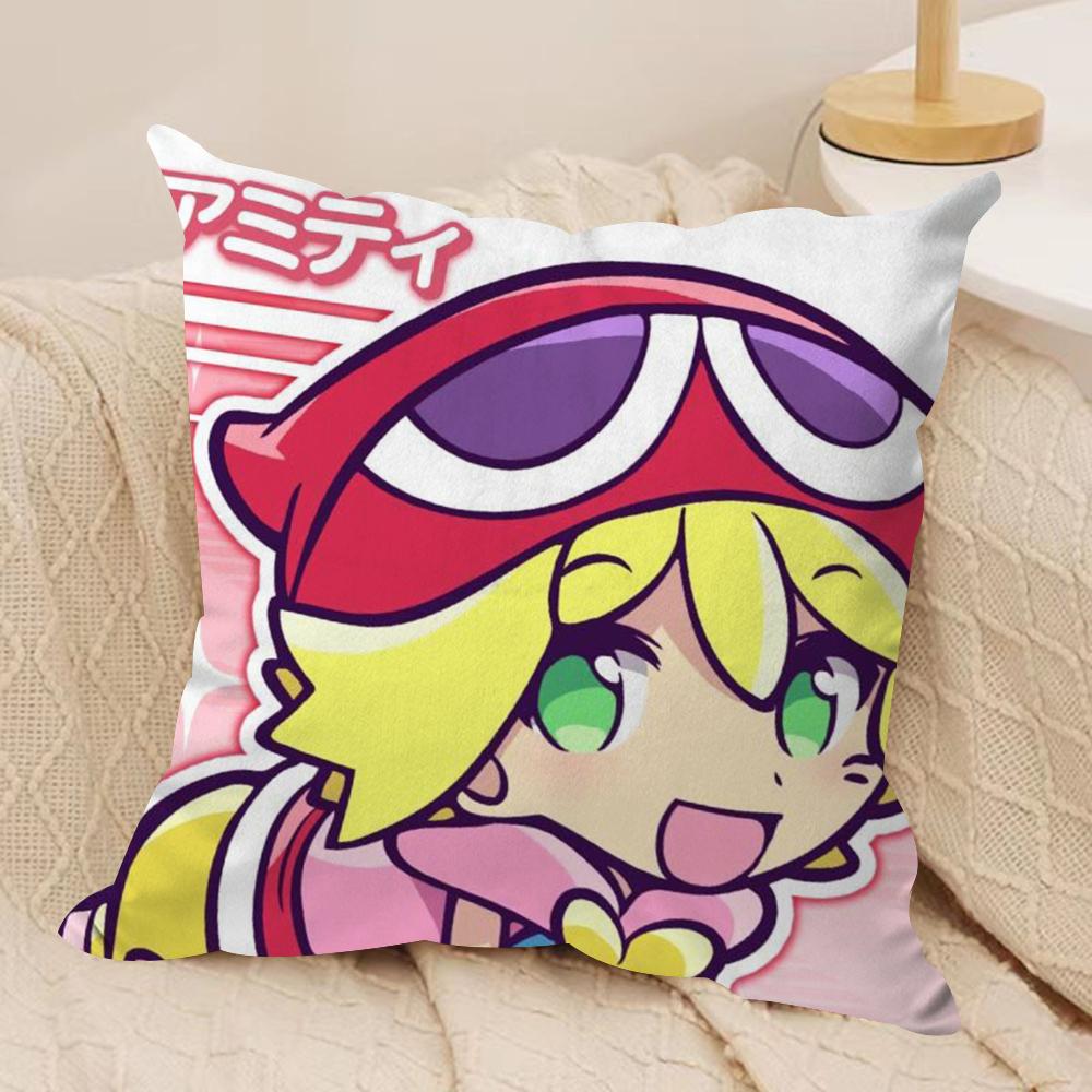 P-Puyo P-Pop Fever Cushion Cover Soft Plush Fabric Double-Sided Printed Sofa Cushion Cover for All Seasons Home Decor Gift