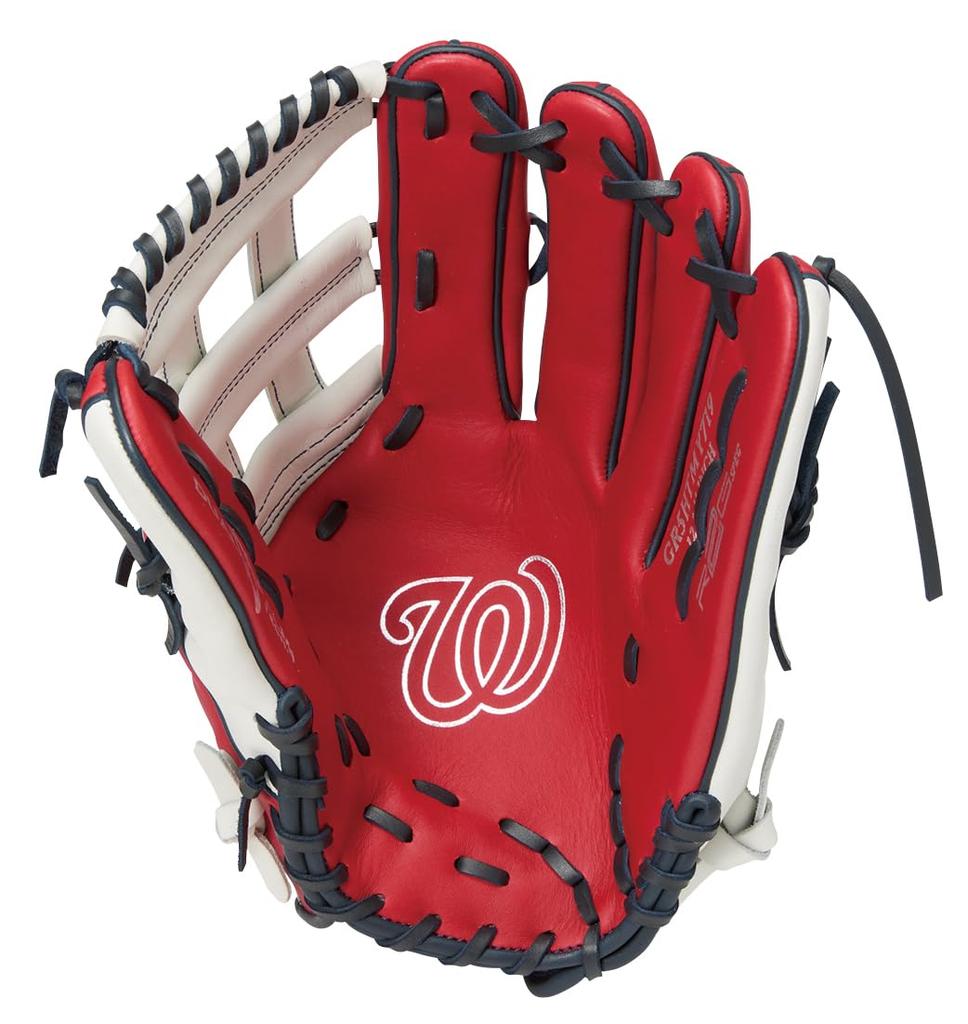 Rawlings Baseball HYPER TECH MLB TEAM for Throwers Glove, Softball, Outfielder's Glove, GR5HTMY719, Nationals, 12.75 Inches, Left-Handed