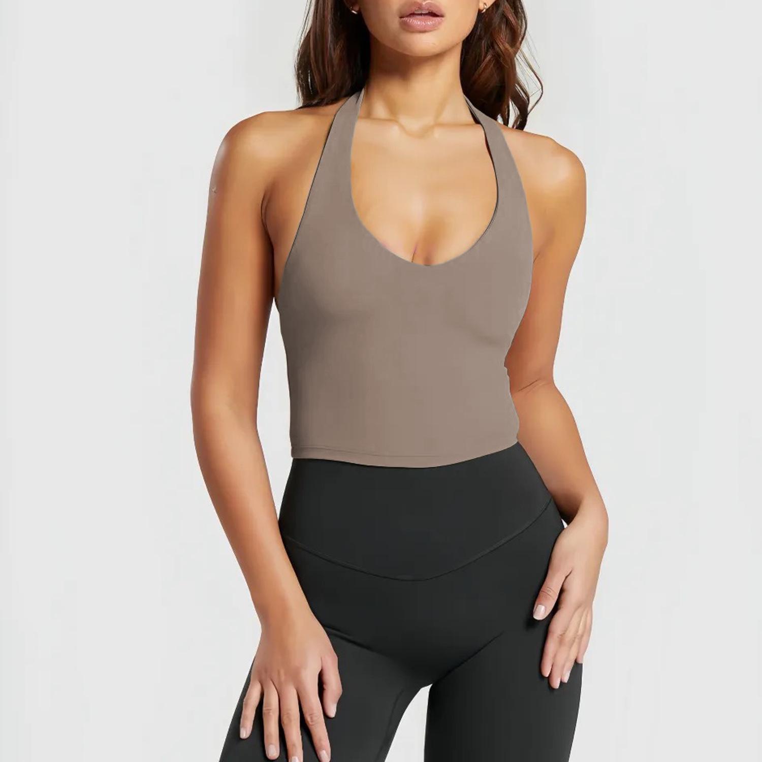 

Женский жилет для йоги Chen Shijie с халтер-воротником — сексуальный, универсальный фитнес-топ для танцев и тренировок. Large