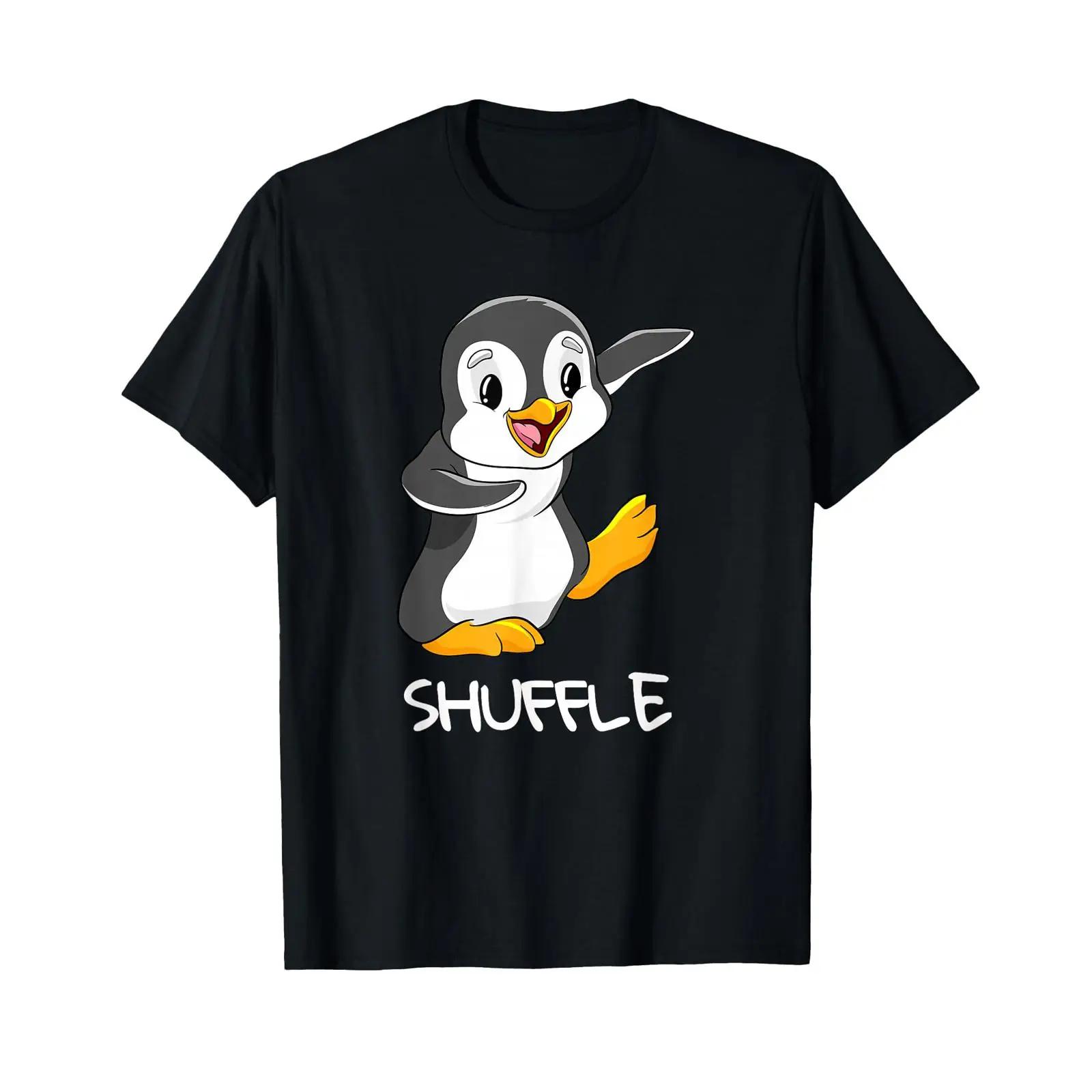 

Shuffle Dancing Penguin T Shirt Dance Music Techno black vintage Washed graphic Versatile Comfortable Unisex Slightly Stretched 5XL різнокольоровий