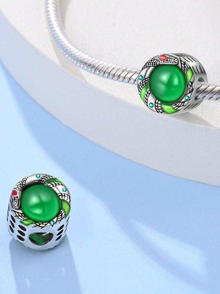 Pingente de Contas de Andorinha de Costas Verdes Banhado a Cobre Compatível com Pingentes Pulseira Original de Cobre Para Fazer Joias Pingente DIY