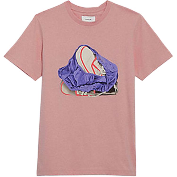 Coach Pattern Printed Round Neck Short Sleeve T-Shirt Women Tops Pink CA697-PIN S
