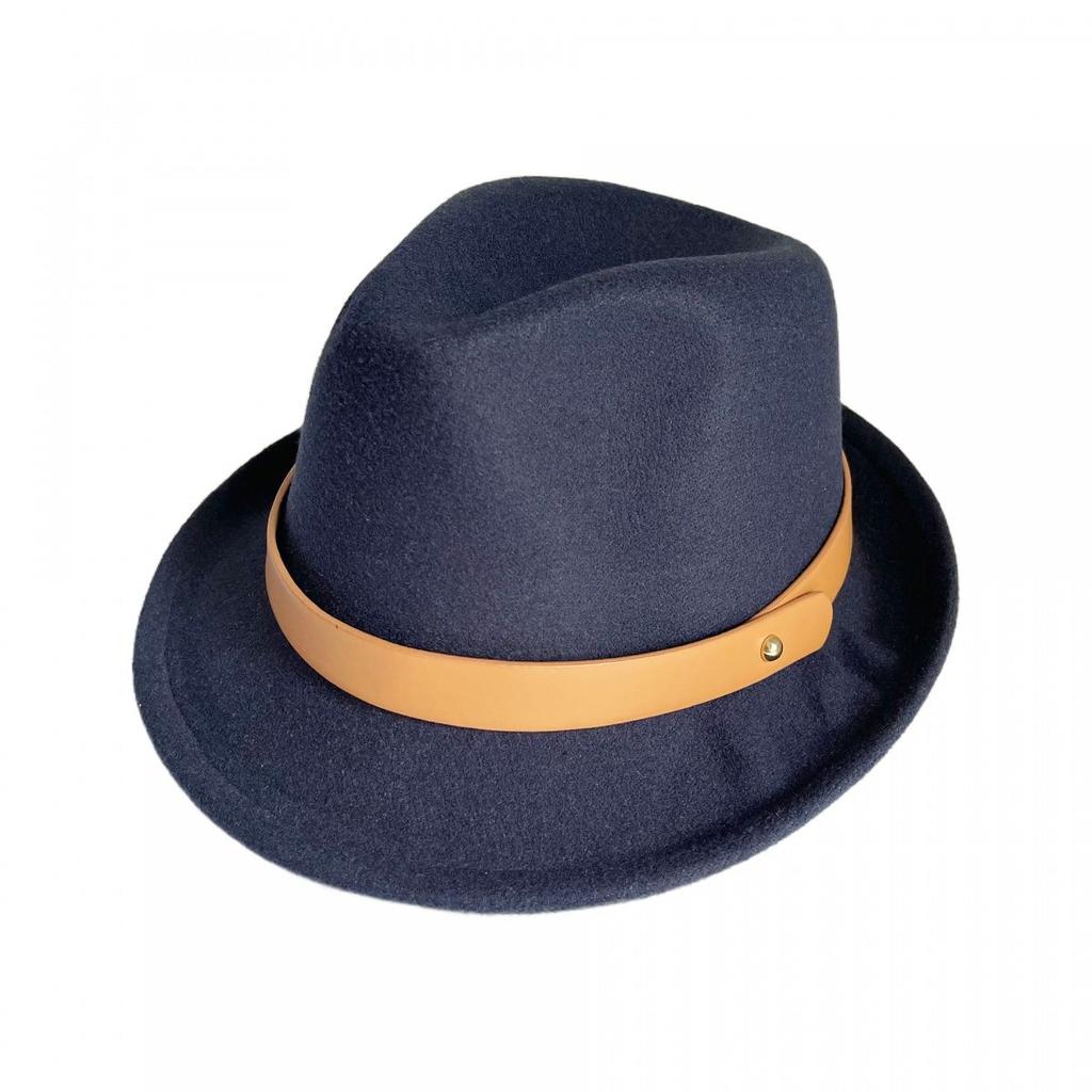 Fashion Felt Top Hat for Women British Retro Versatile Men Solid Color Felt Hat