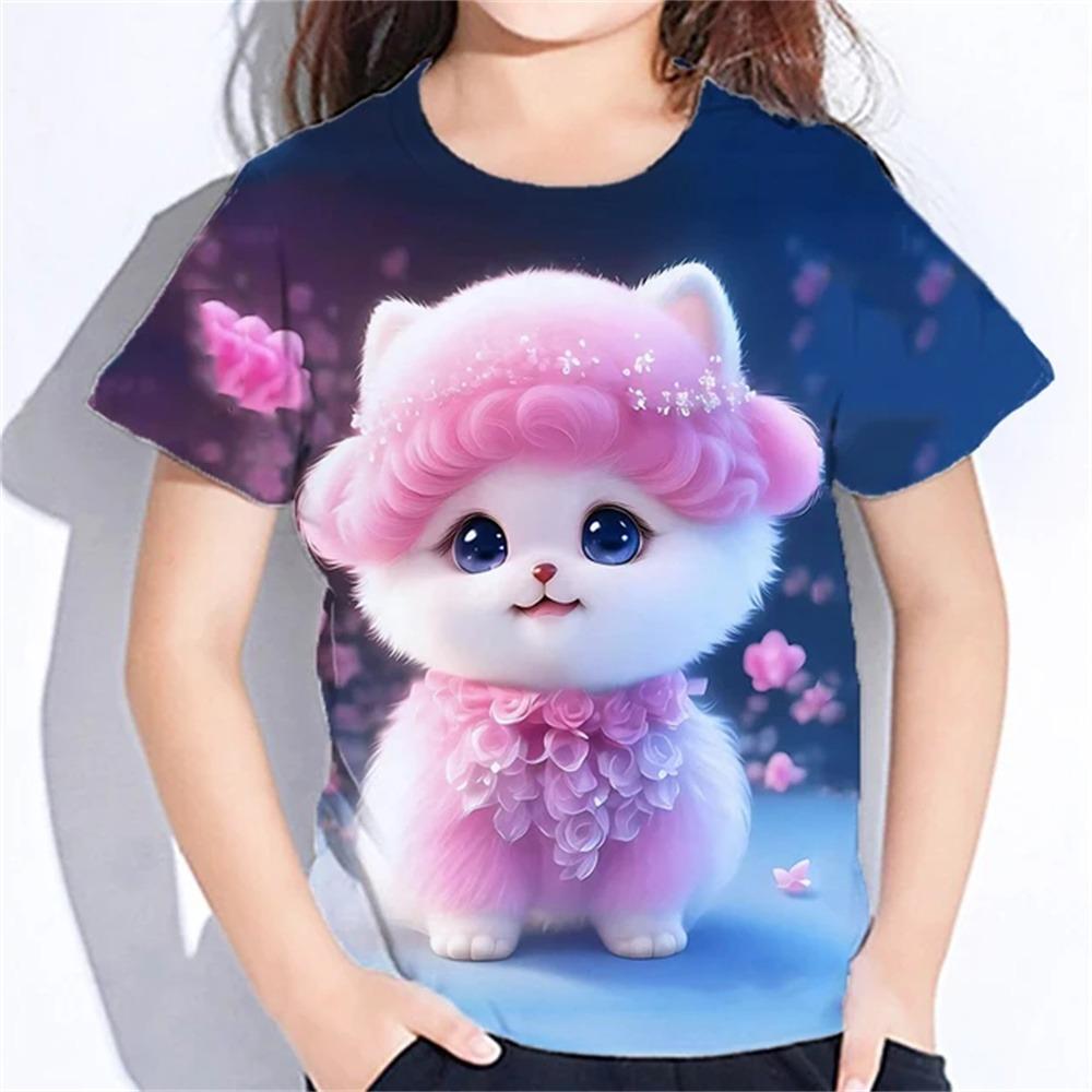 Animals 3d Print T Shirts Summer New Casual Baby T-Shirts Cute Cartoon Fashion Girl Clothes Short Sleeve Tees Girls Top