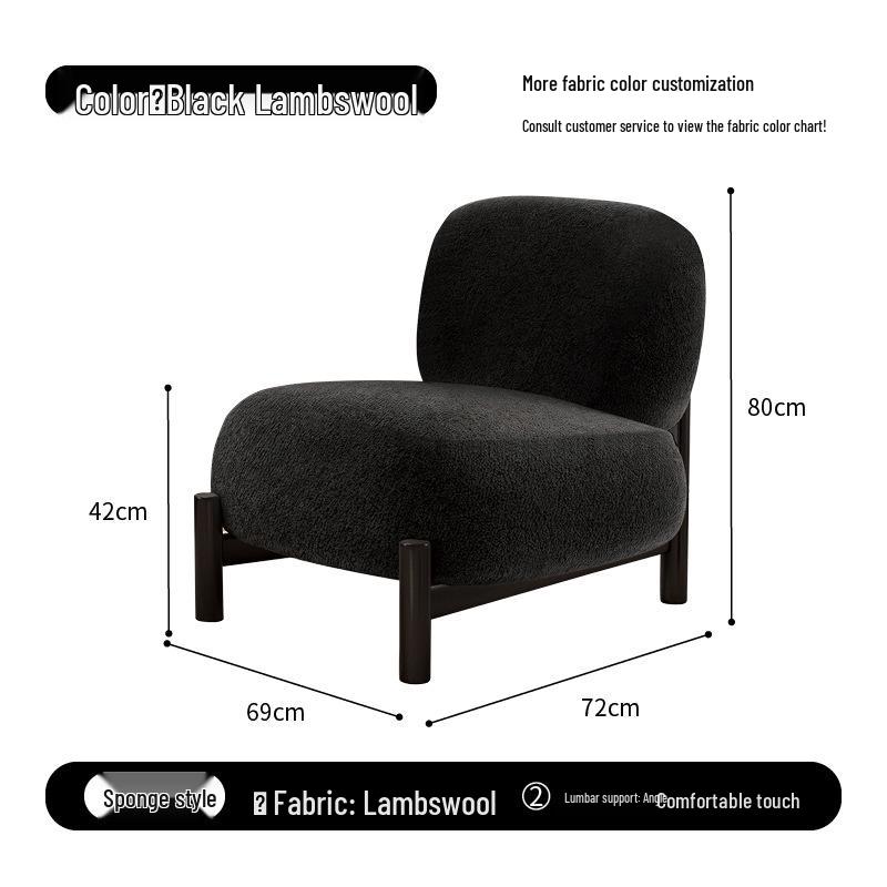 Luxury Minimalist Designer Single Sofa Chair for Living Room or Balcony