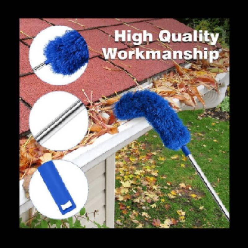 Cleaning Gutter Brush Roofing Tool With Telescopic Extendable Pole Remove Easy