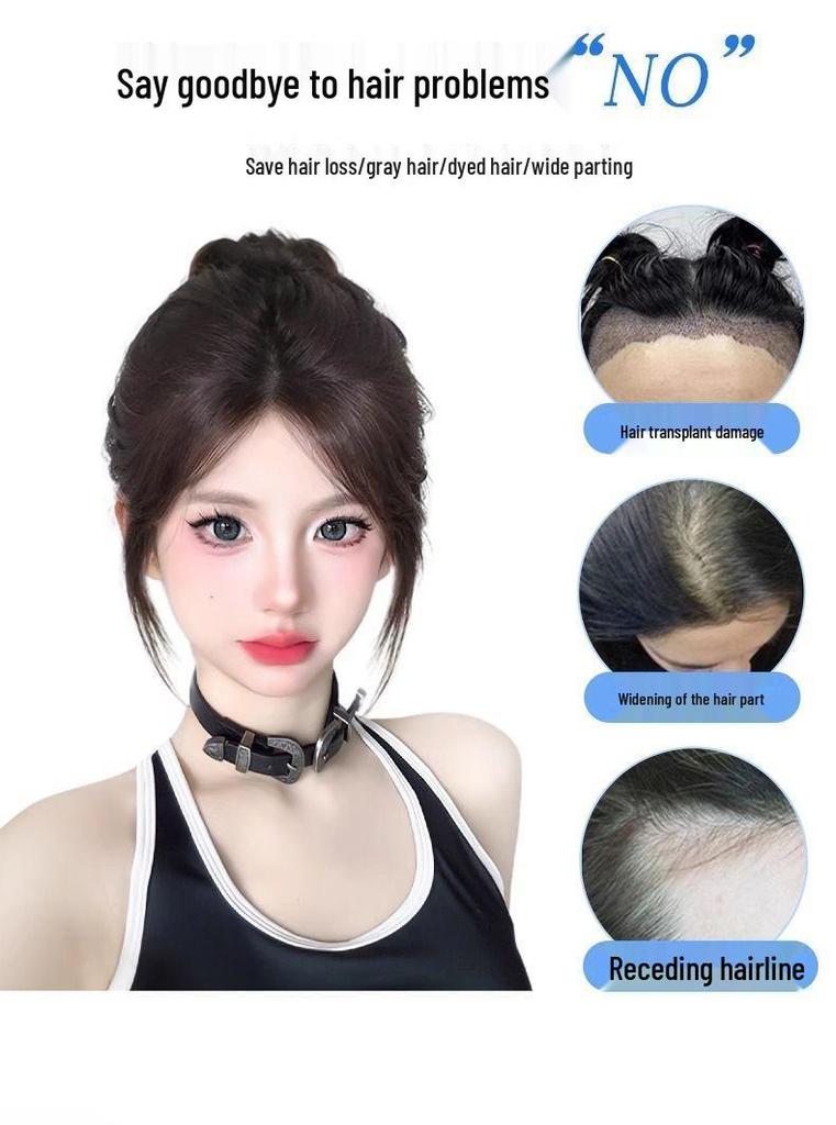 Fluffy Volume Boost Real Human Hair Extensions for Women – Seamless Air Bangs & Bald Spot Coverage