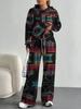 European And American Autumn And Winter Casual Long-Sleeved Suit Women'S Bohemian Hooded Sweater Trousers Two-Piece Set