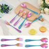 10/9pc Fork Spoons Kits Stainless Steel Kids Silverware Set Cute Bear Printed Tableware for Children Home Outside Travel Feeding