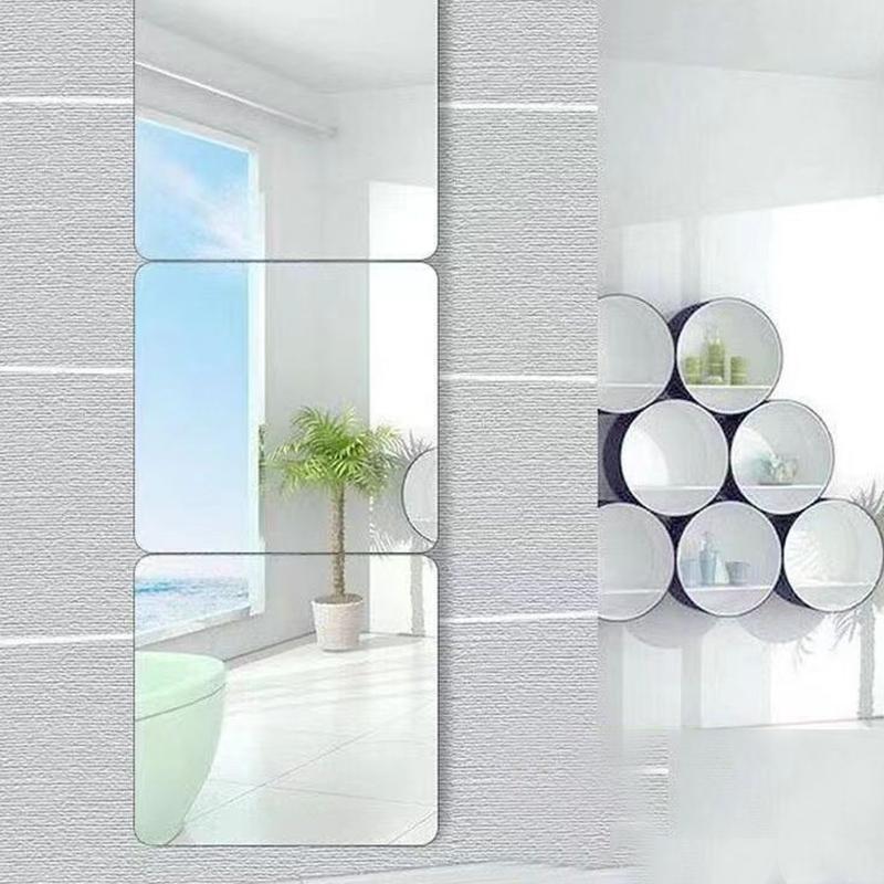 Self-Adhesive Acrylic Mirror Bathroom Shower Makeup Anti Fog Mirror Sticker Tile Shaving Mirror For Door Wardrobe Home Decor