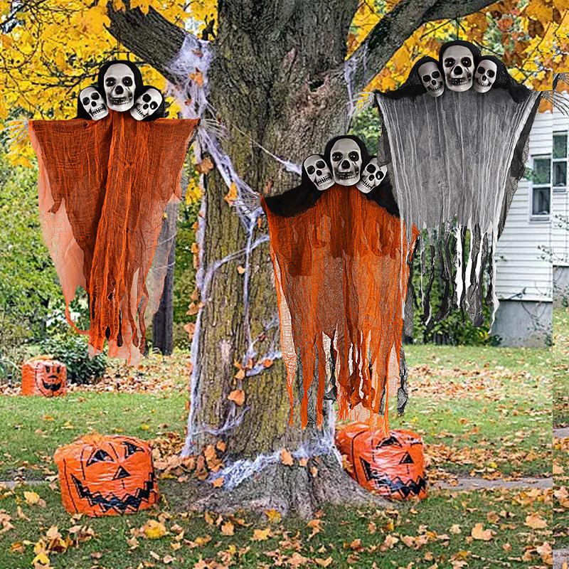 

Хэллоуин висит призрак со страшным голосом светодиодные светящиеся глаза дом с привидениями реквизит для вечеринки на Хэллоуин дома в помещении и на открытом воздухе украшения