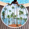 Tropical Fruit Coconut Print Round Beach Towel Microfiber Absorbent Circle Beach Blanket Hawaiian Yoga Mat Meditation Picnic Rug