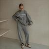 Lazy Sweet Cool Style Letter Yarn-Yarn Crew Neck Pullover Sweater Women's Autumn and Winter Wear Drop Long Sleeve Wool Top Jacket
