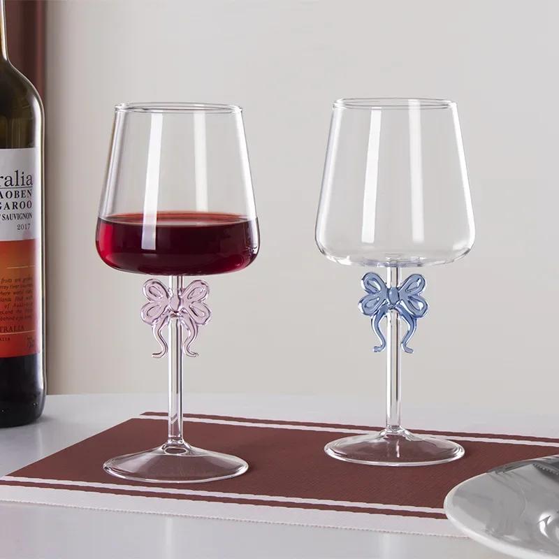 Bow Wine Glass Goble Tred Wine Glass Creative Internet Celebrity Bow Champagne Glass Home Wine